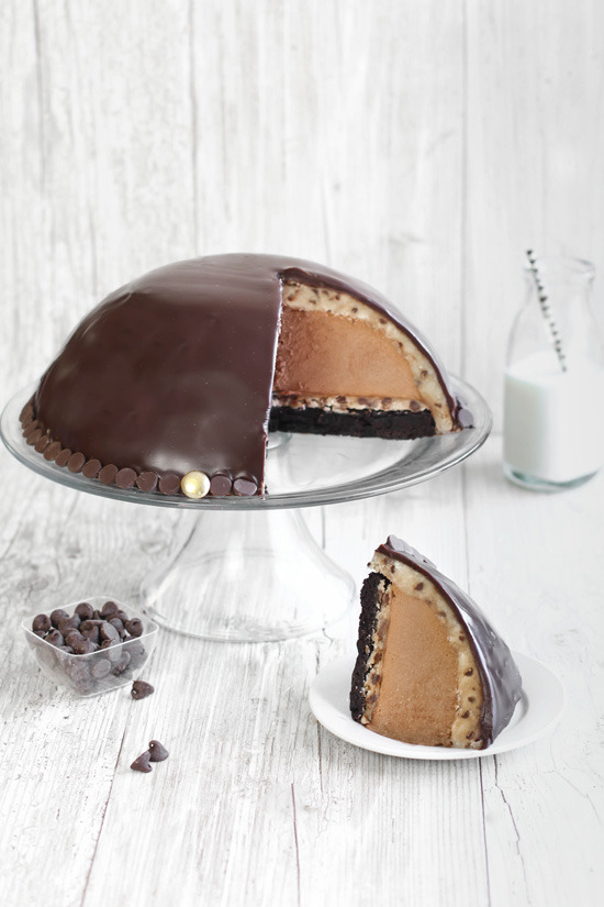Chocolate Mousse Cookie Dough Bombe Cake Tutorial