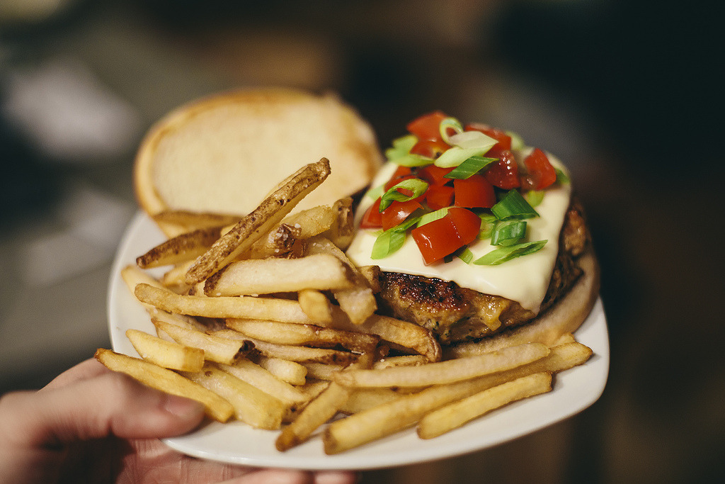 Greek Chicken Burger & Fries
