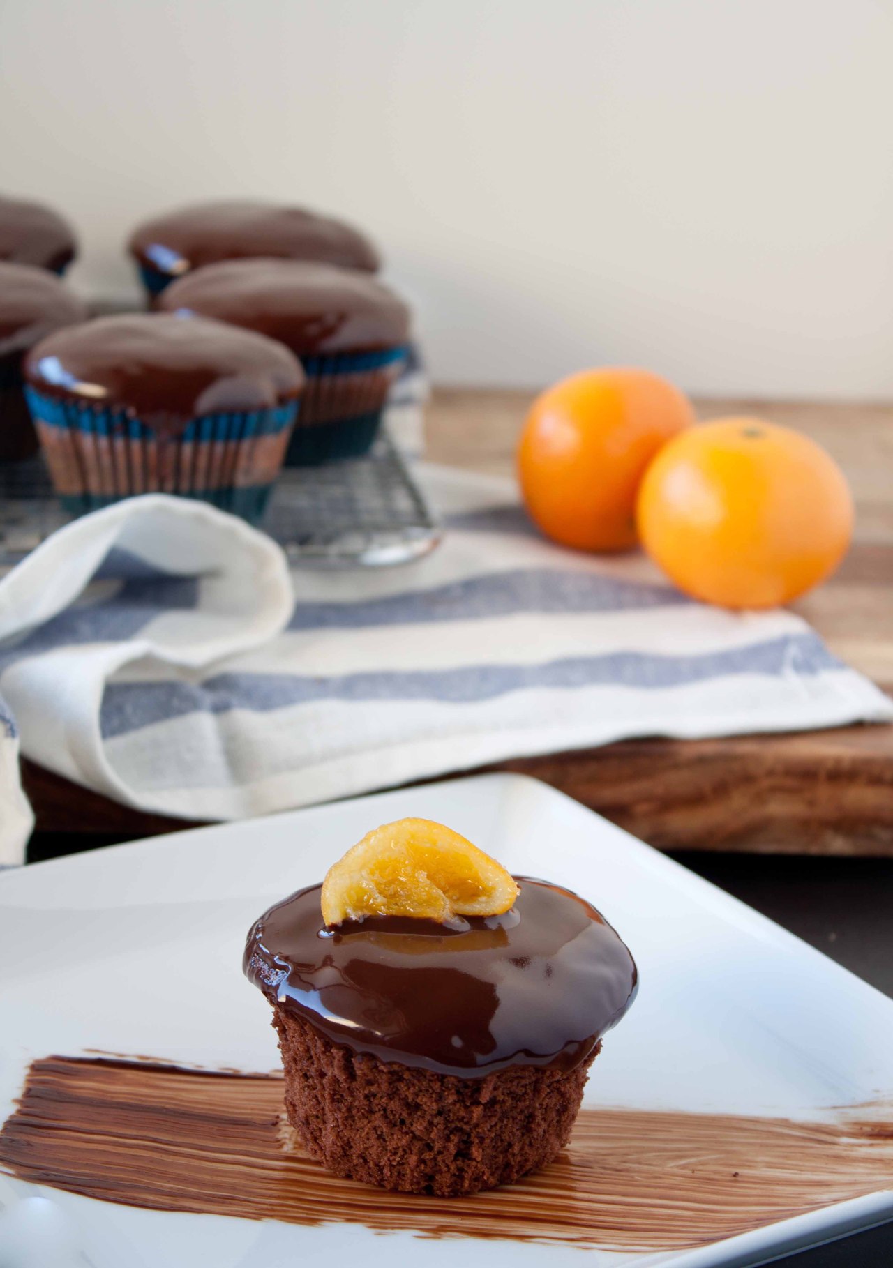 Chocolate Clementine Cupcake with Candied Citrus Slices