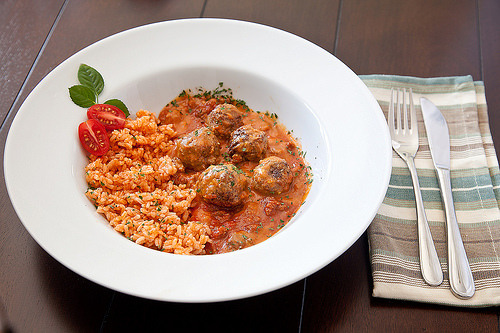 Vegetarian Meatballs with Rice