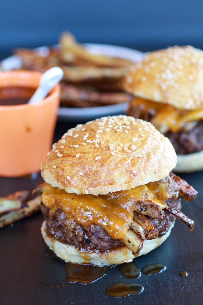 French Fry Bourbon Burgers
