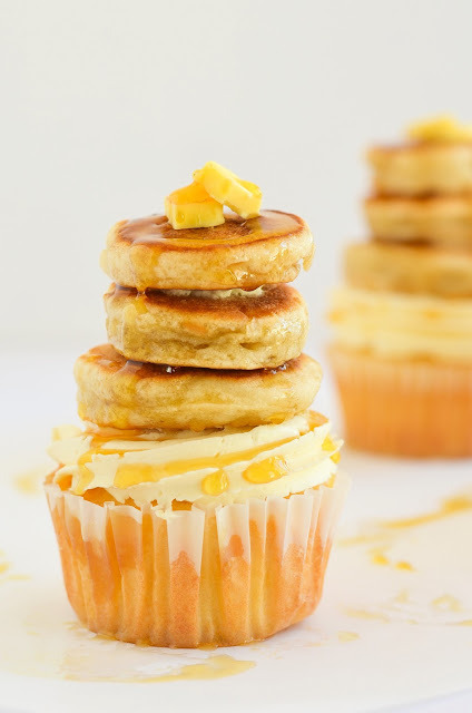 Maple Cupcakes with Pecan Buttercream and Buttermilk Pancakes