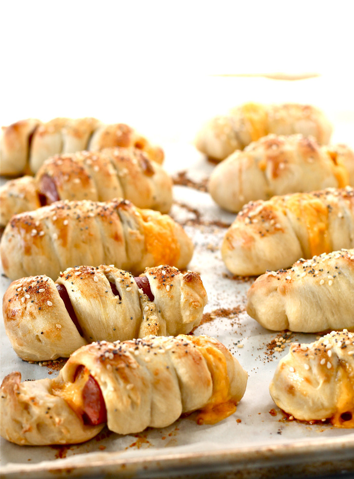 Mini Bagel Dogs with Cheese