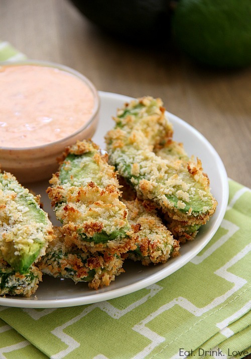 Baked Avocado Fries with Chipotle Ranch Dipping Sauce