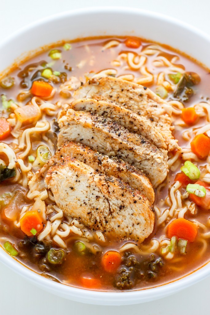 Blackened Chicken Ramen Noodle Soup